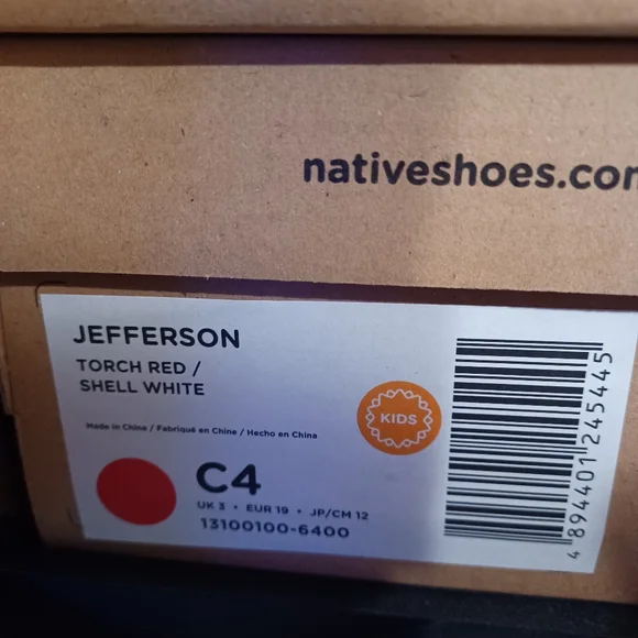 NATIVE Shoes Red Kids Toddler Jefferson Slip-On Shoes - Picture 5 of 6